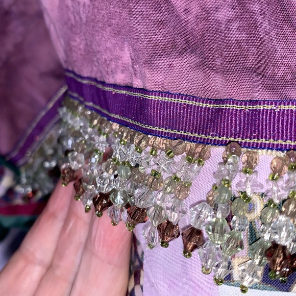 Hand Quilted Custom Wearable ART Patchwork Jacket Purple Green Stunning! Kimono - Picture 4 of 13